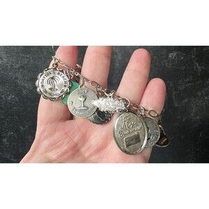 Beau 925 Sterling Silver Charm Bracelet Vintage